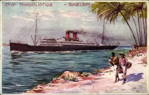Künstler Ak Louis, E., Paquebot Guadeloupe, Compagnie Générale Transatlantique CGT