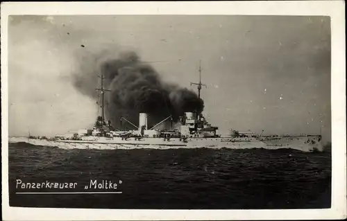 Foto Ak Deutsches Kriegsschiff, SMS Moltke, Panzerkreuzer
