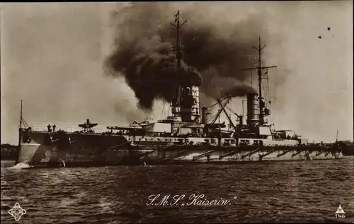 Ak Deutsches Kriegsschiff, SMS Kaiserin, Großlinienschiff