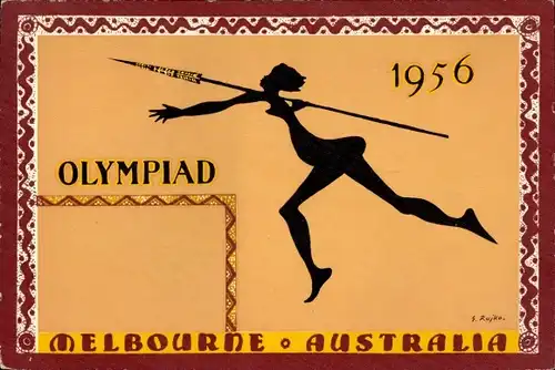 Künstler Ak Rajko, S., Melbourne Australien, Olympia, Olympische Spiele 1956, Speerwerferin