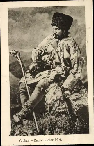 Ak Rumänischer Hirt, Mann in rumänischer Tracht