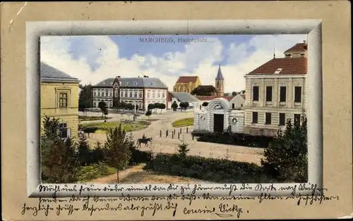 Passepartout Ak Marchegg in Niederösterreich, Hauptplatz