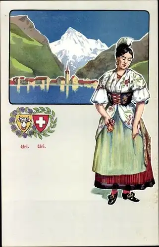Wappen Ak Kanton Uri, Frau in Volkstracht