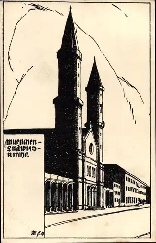 Künstler Ak München in Bayern, Ludwigskirche