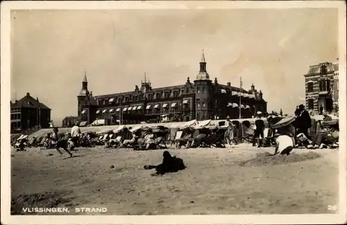 Ak Vlissingen Zeeland Niederlande, Strand