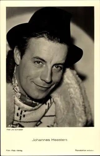Ak Schauspieler Johannes Heesters, Portrait mit Hut