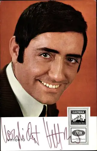 Ak Sänger Vittorio, Portrait, Electrola, Autogramm