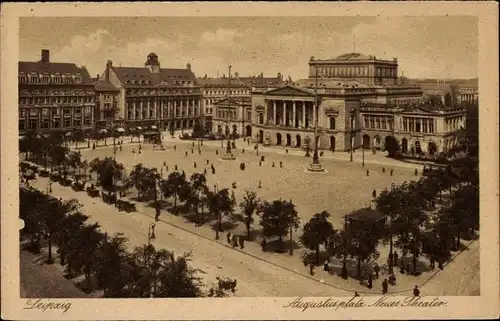 Ak Leipzig in Sachsen, Augustusplatz, Neues Theater