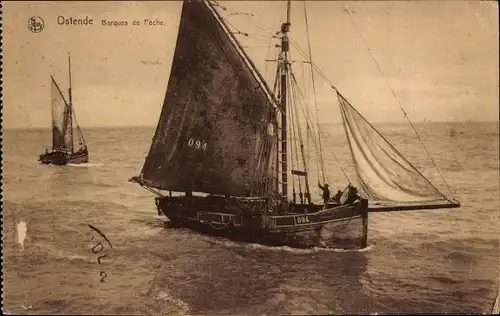 Ak Oostende Ostende Westflandern, Barques de Pêche