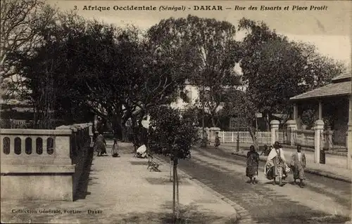 Ak Dakar Senegal, Rue des Eassarts et Place Protêt