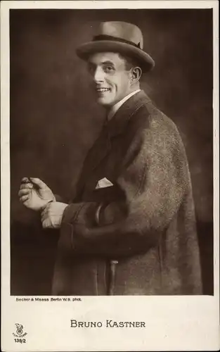 Ak Schauspieler Bruno Kastner, Portrait, Hut