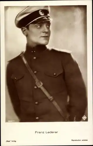 Ak Schauspieler Franz Lederer, Portrait in Uniform, Ufa Film, Ross Verlag 4221 1