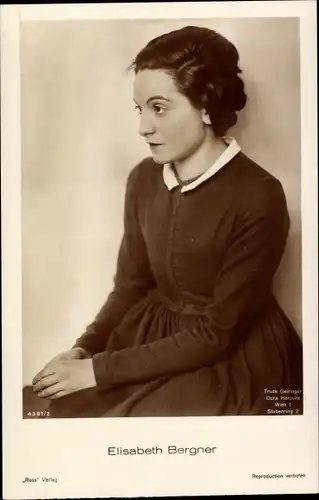 Ak Schauspielerin Elisabeth Bergner, Portrait, Ross Verlag 4387/2