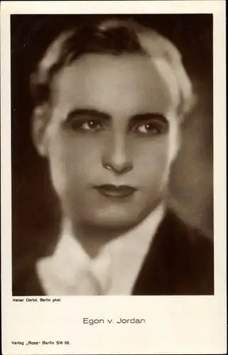 Ak Schauspieler Egon v. Jordan, Portrait