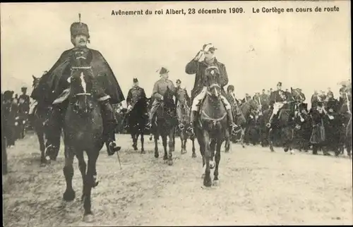 Ak Avenement du roi Albert 1909, König Albert I. von Belgien, Thronbesteigung