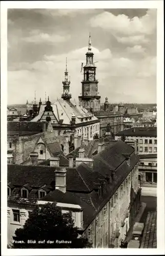 Ak Poznań Posen, Blick auf das Rathaus
