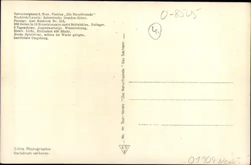 Ak Neukirch in der Lausitz, Valtenberghaus, Naturfreundehaus am Valtenberg