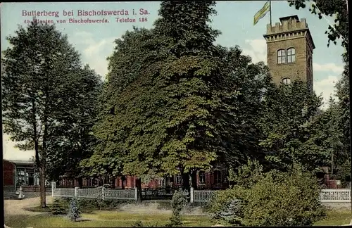 Ak Bischofswerda in Sachsen, Butterberg, Gastwirtschaft, Turm