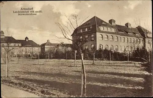 Ak Arnsdorf in Sachsen, Landesanstalt mit staatl. Schwesternhaus