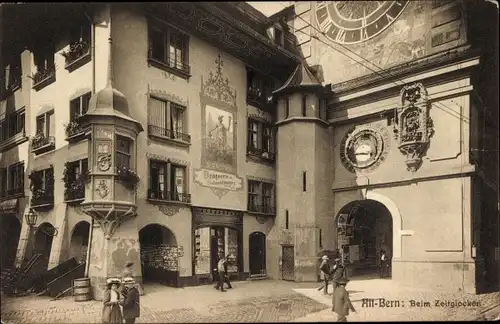 Ak Bern Stadt Schweiz, Altstadt, Beim Zeitglocken