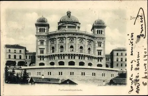 Ak Stadt Bern, Totalansicht vom Parlamentsgebäude