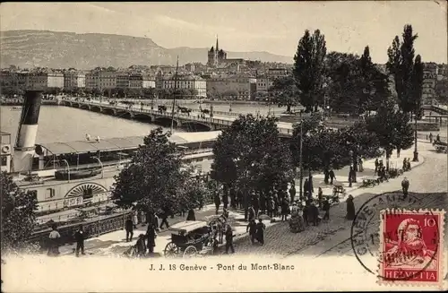 Ak Genève Genf Stadt, Pont du Mont Blanc
