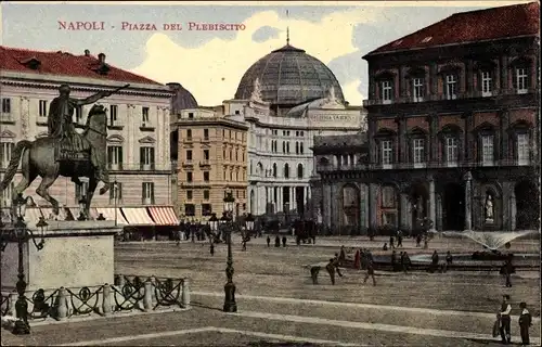 Ak Napoli Neapel Campania, Piazza del Plebiscito