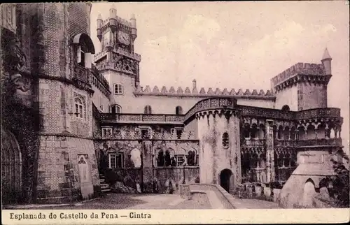 Ak Sintra Cintra Portugal, Esplanada do Castello da Pena