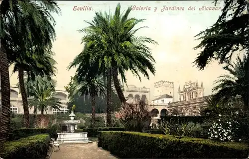 Ak Sevilla Andalusien, Galeria y Jardines del Alcazar