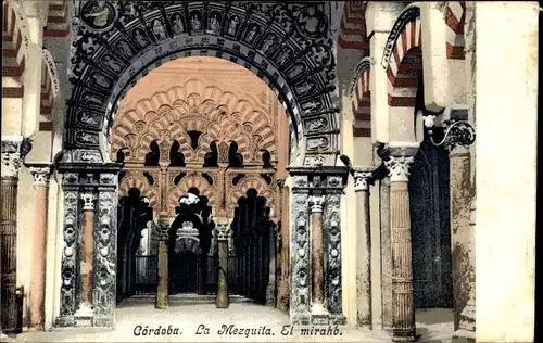 Ak Córdoba Andalusien Spanien, Mezquita, El mirahb