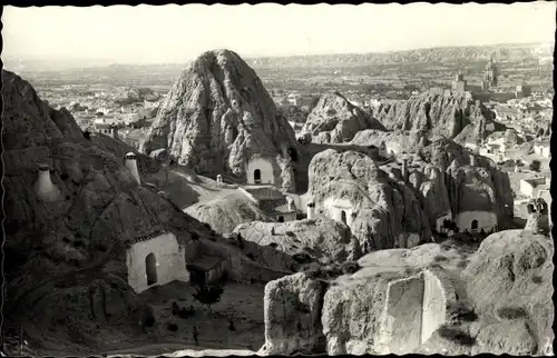 Ak Guadix Andalusien Spanien, Vista parcial de Cuevas