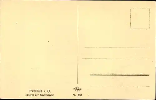 Ak Frankfurt an der Oder, Inneres der Unterkirche