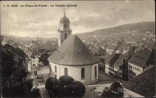 Ak La Chaux de Fonds Kt. Neuenburg Schweiz, Le Temple national