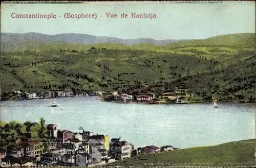 Ak Konstantinopel Istanbul Türkei, Bosphore, Vue panoramique de Kanlidja