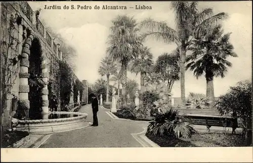 Ak Lisboa Lissabon Portugal, Jardim de S. Pedro de Alcantara