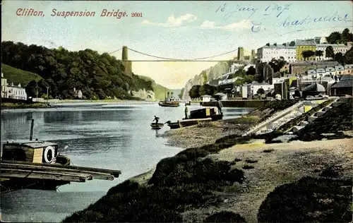 Ak Clifton Bristol South West England, Suspension Bridge