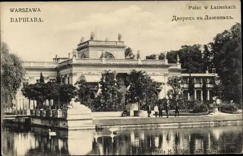 Ak Warszawa Warschau Polen, Palac w Lazienkach, Łazienki-Palast