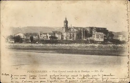 Ak Fuenterrabia Baskenland, Vista General tomada des de Hendaya