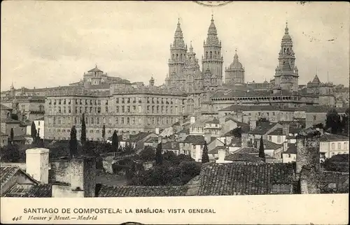 Ak Santiago de Compostela Galicien Spanien, Basilika, Stadtbild