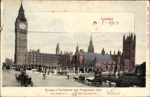 Ak City of Westminster London England, Houses of Parliament, Westminster Hall