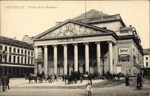 Ak Bruxelles Brüssel, Théâtre de la Monnaie, Kutsche