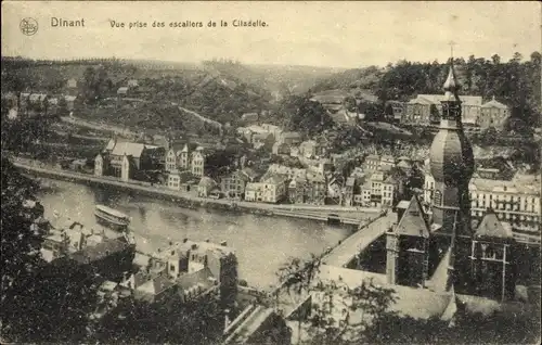 Ak Dinant Wallonien Namur, Vue prise des escaliers de la Citadelle
