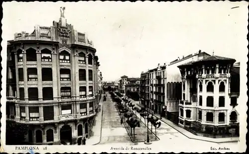 Ak Pamplona Navarra, Avenida de Roncesvalles