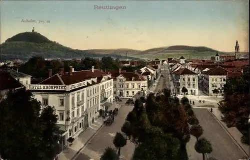 Ak Reutlingen in Baden Württemberg, Teilansicht vom Ort, Achalm