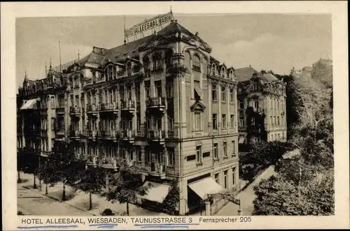 Ak Wiesbaden in Hessen, Hotel Alleesaal, Taunusstraße 3