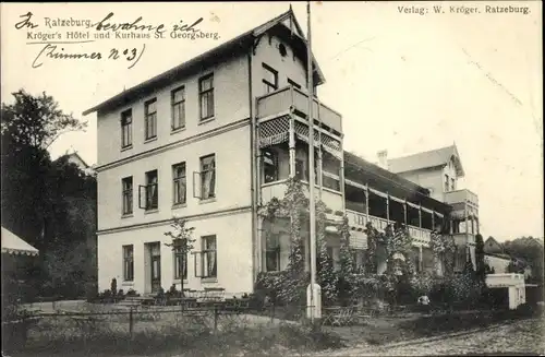 Ak Ratzeburg im Herzogtum Lauenburg, Krögers Hotel und Kurhaus St. Georgsberg