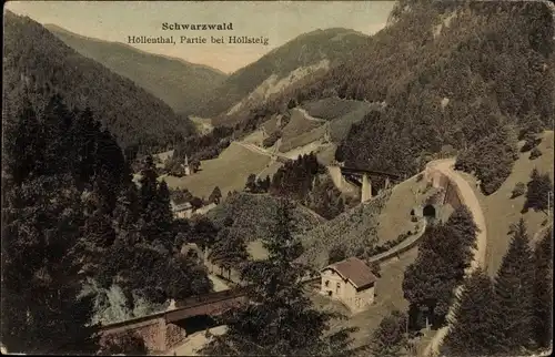 Ak Breitnau im Schwarzwald, Höllental, Höllsteig, Ravenna Viadukt