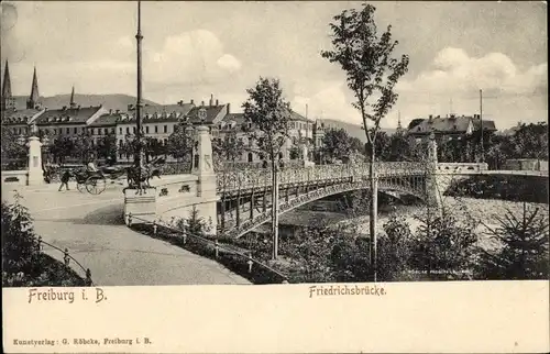 Ak Freiburg im Breisgau, Friedrichsbrücke