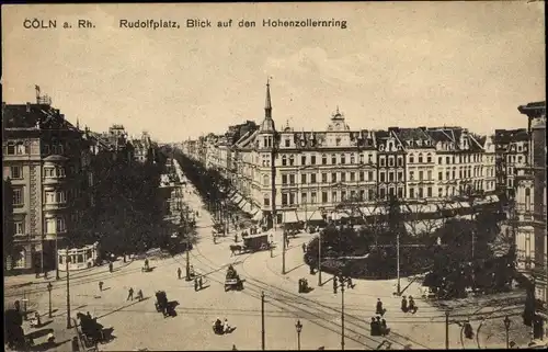 Ak Köln am Rhein, Rudolfplatz, Blick auf den Hohenzollernring