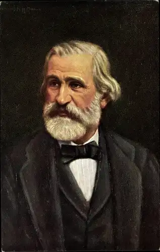 Künstler Ak Komponist Giuseppe Verdi, Portrait, Fliege